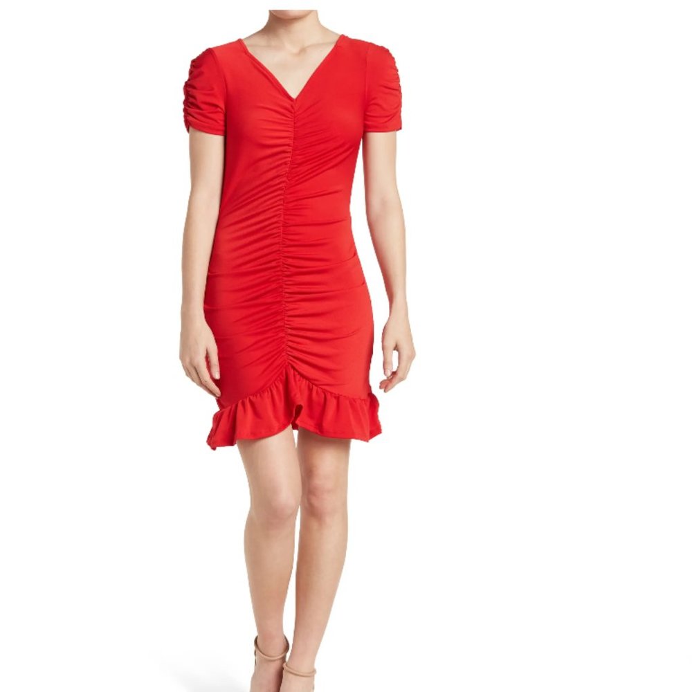 GOOD LUCK GEM Ruched Short Sleeve Mini Dress Nordstrom Rack